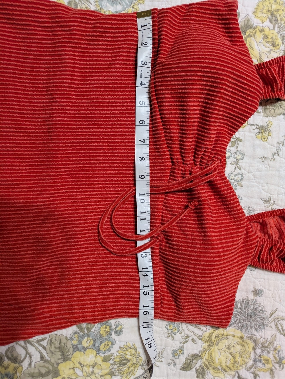 Red Ribbed Tie-Front Tank Dress - Picture 2 of 6